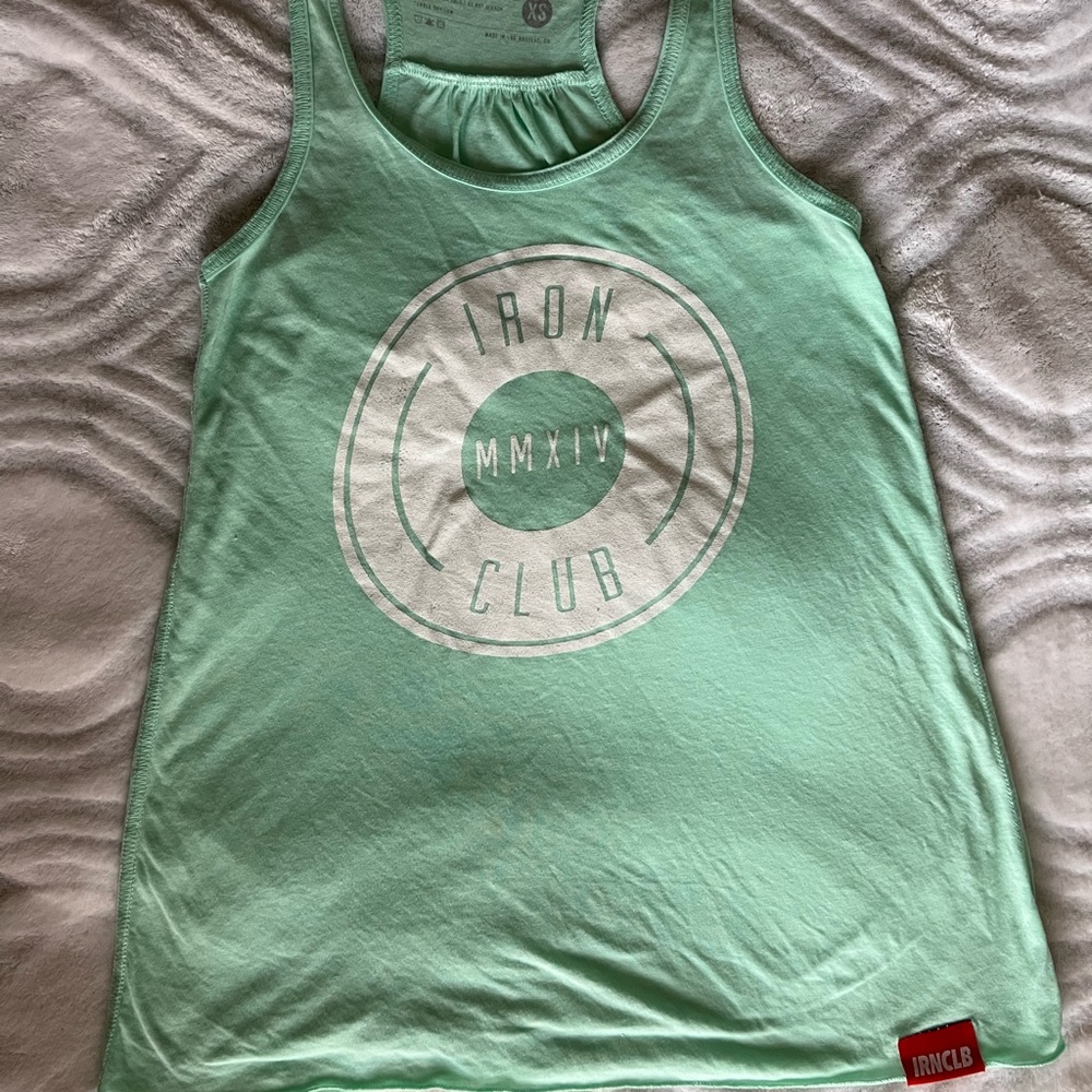 2/$12 Ironclub- Mint Green Flowy Racerback Tank